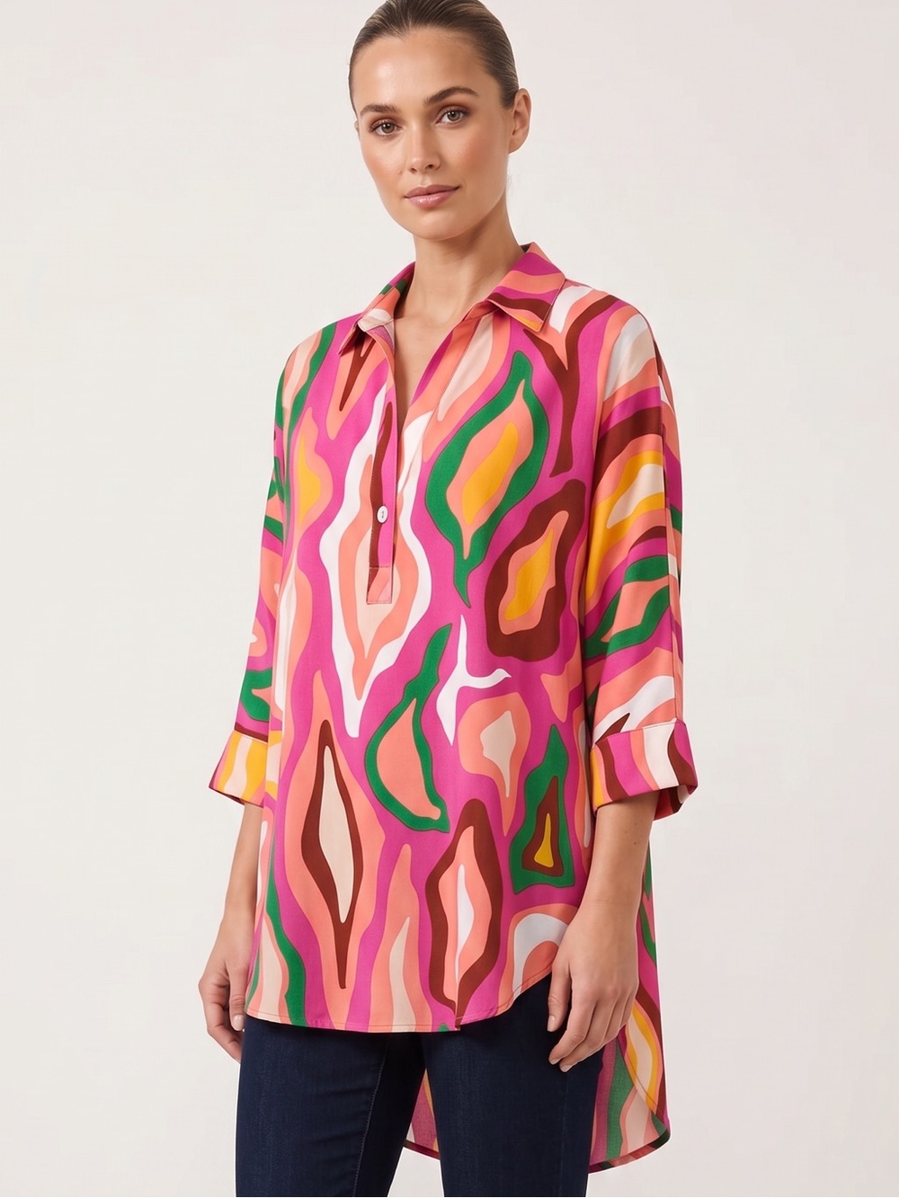 ivy jane Pink and Orange Abstract Print Top